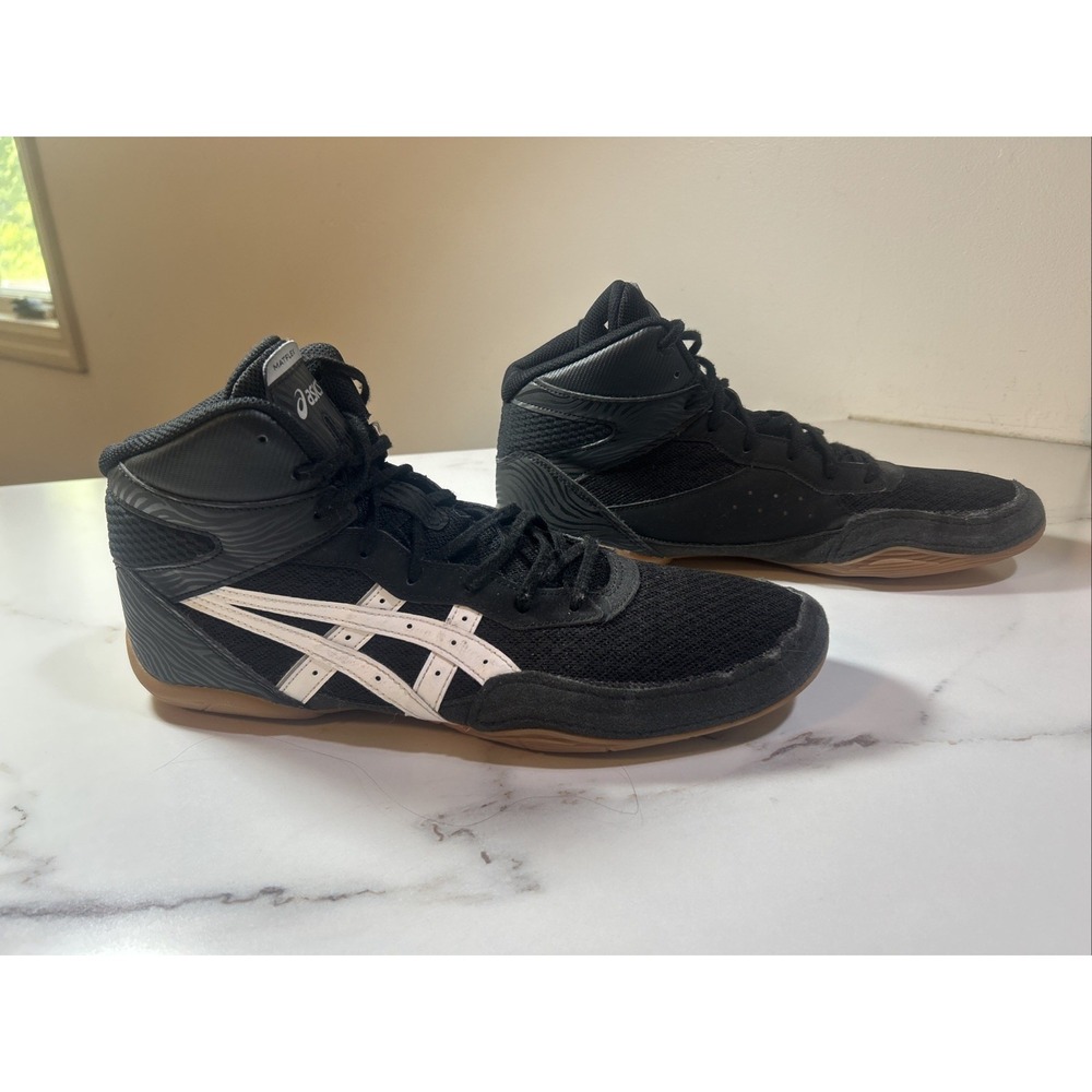 ASICS Matflex 7 Black White‎ Mens Size 11 Wrestling Shoes 1081A051-001  Gum Sole